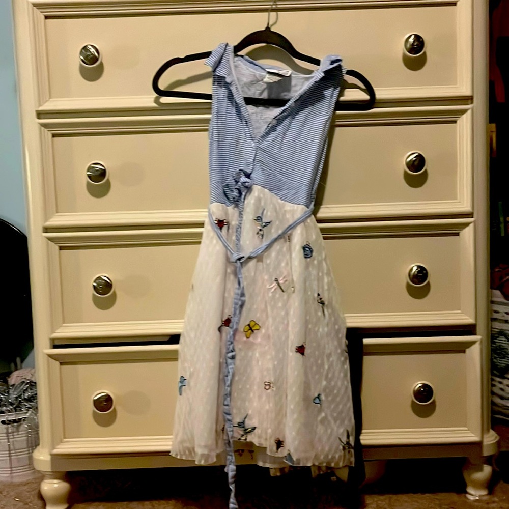 Beautiful summer dress with birds and butterflies